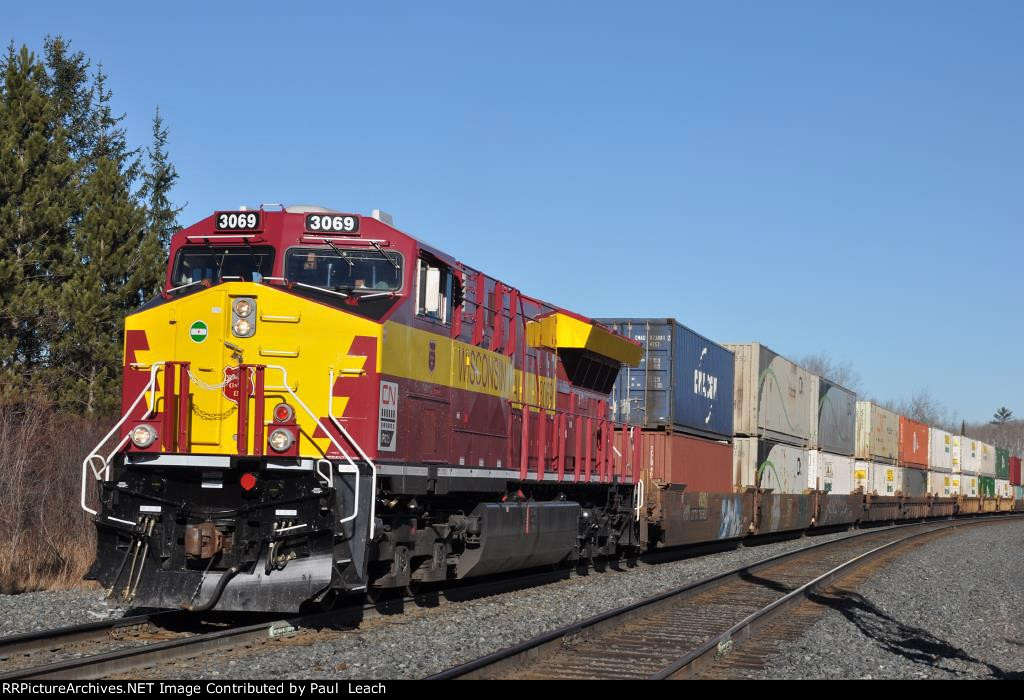 Eastbound intermodal with the WC heritage unit